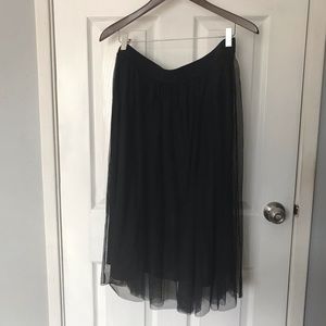 Free Press Black Tulle Skirt